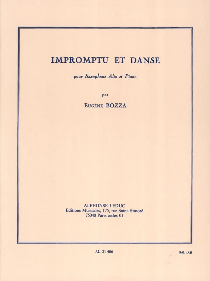 Impromptu et Danse. Bozza, E.