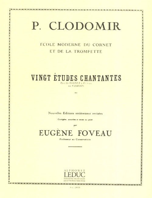 20 Etudes Chantantes. Clodomir, P.