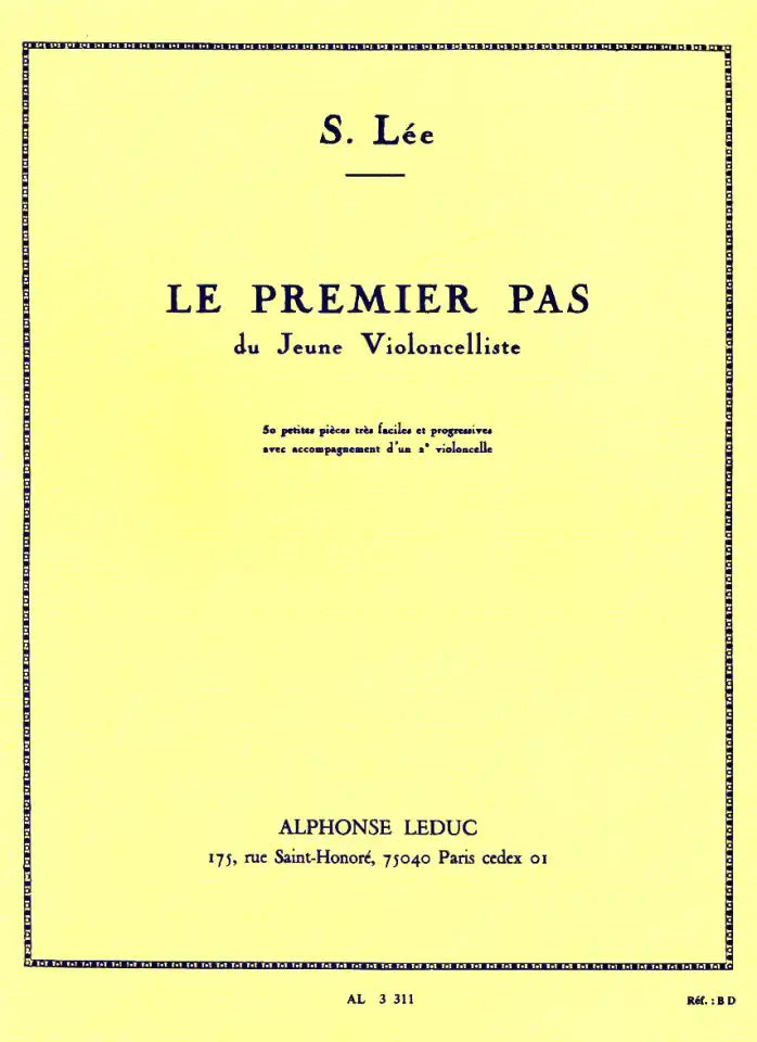 Le Premier Pas du Jeune Violoncelliste Op. 101. Lee, S.