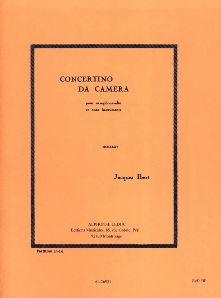 Concertino da Camera para Saxofon. Ibert, J.