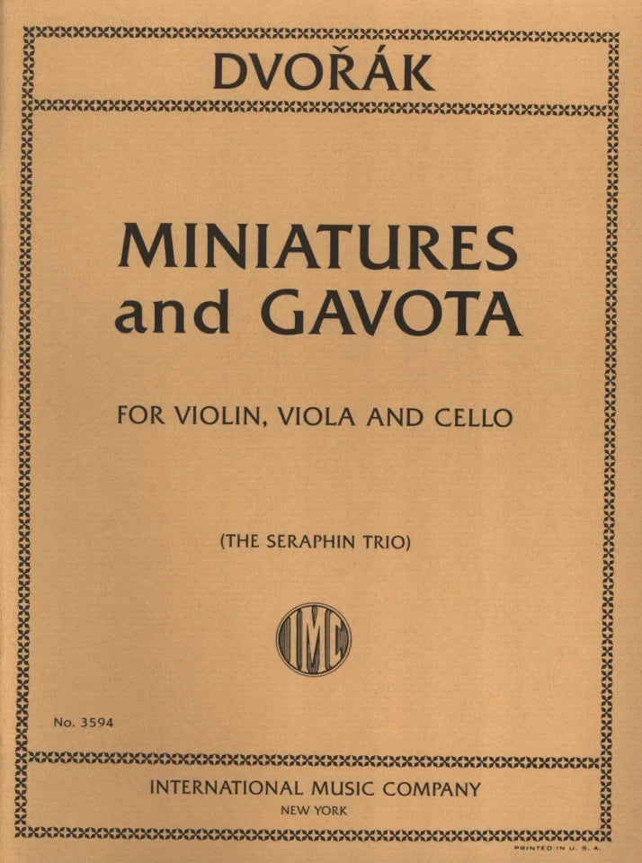 Miniatures and Gavota para Violin, Viola y Violoncello. Dvorak, A.