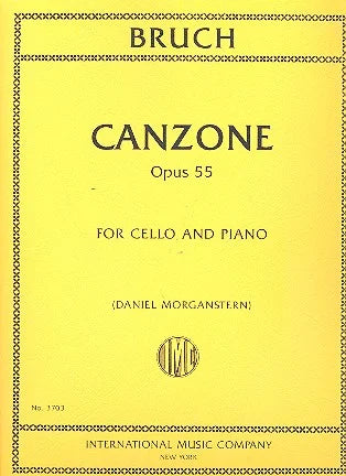 Canzone Op. 55 para Violonchelo. Bruch, M.