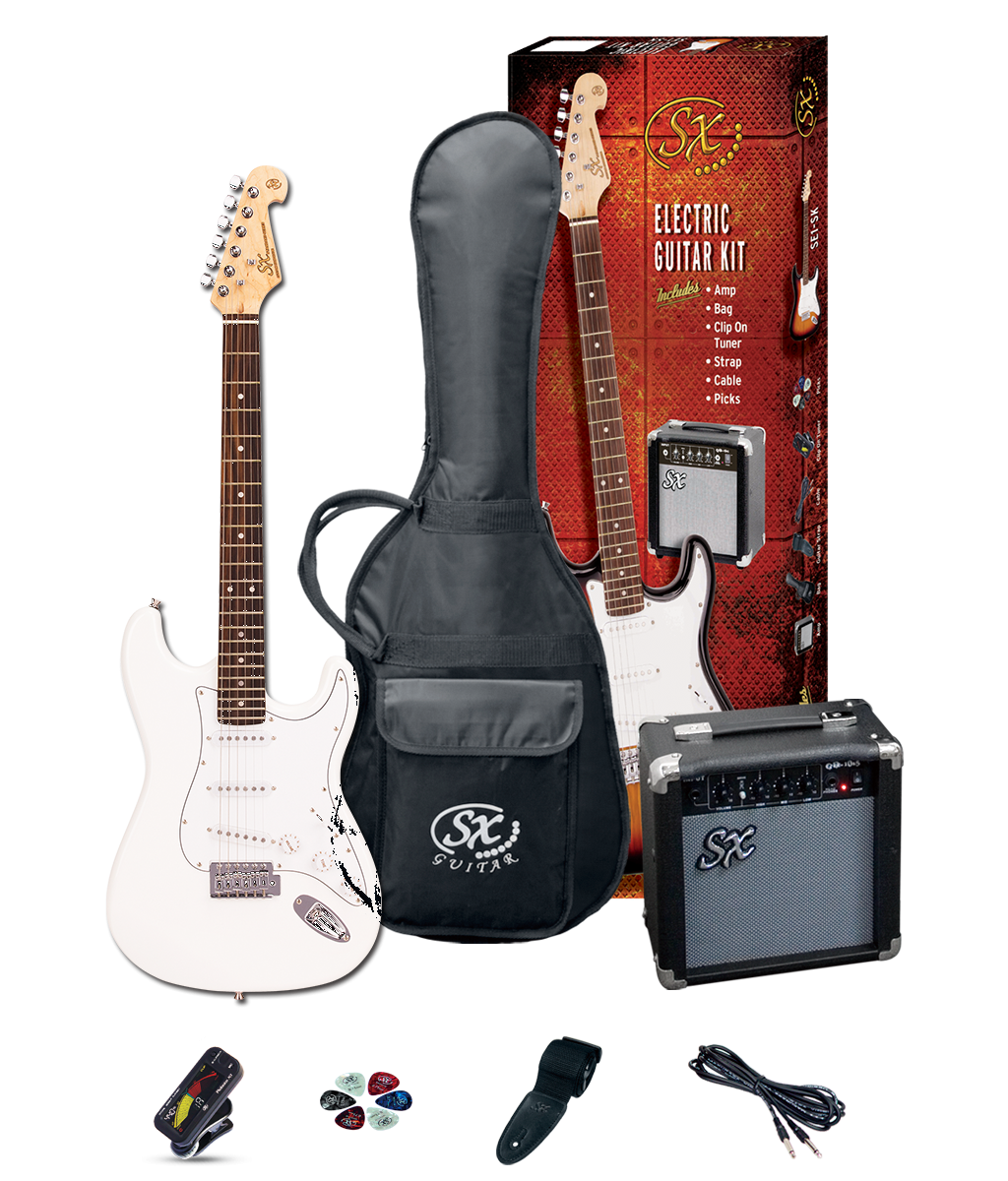 Pack Guitarra Electrica SX Tipo ST Blanco con Amplificador 10W SE1SKWT - vista 2