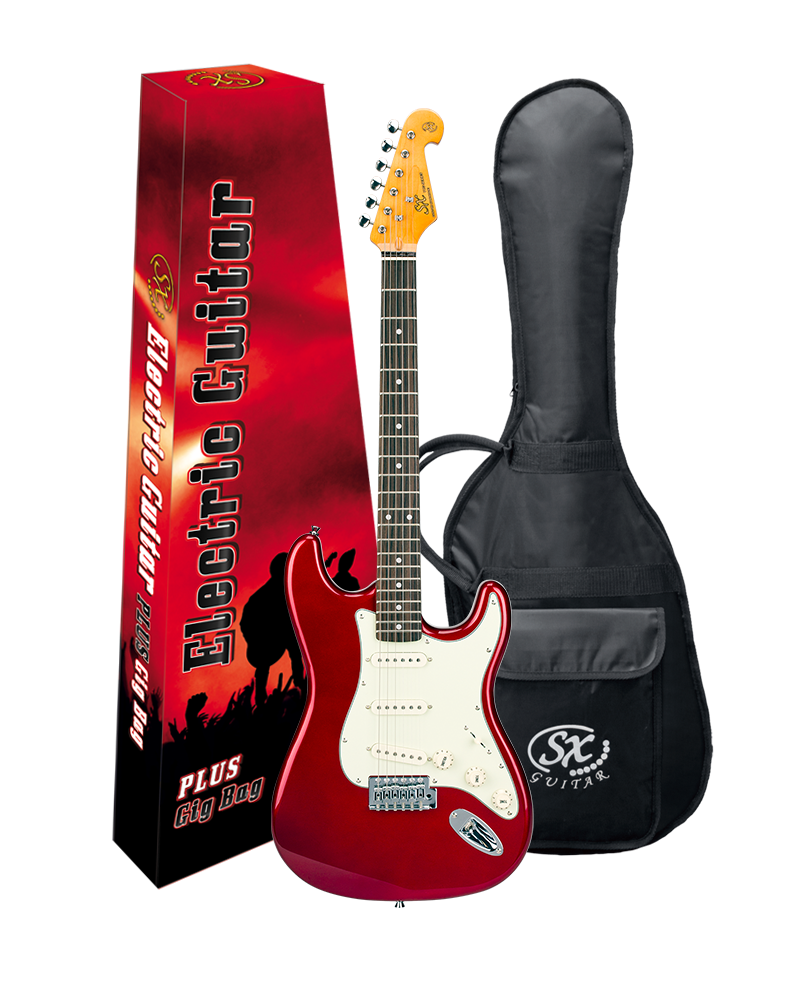 Guitarra Electrica SX Tipo ST Vintage 62 Candy Apple Red con Funda SST62CAR - vista 4