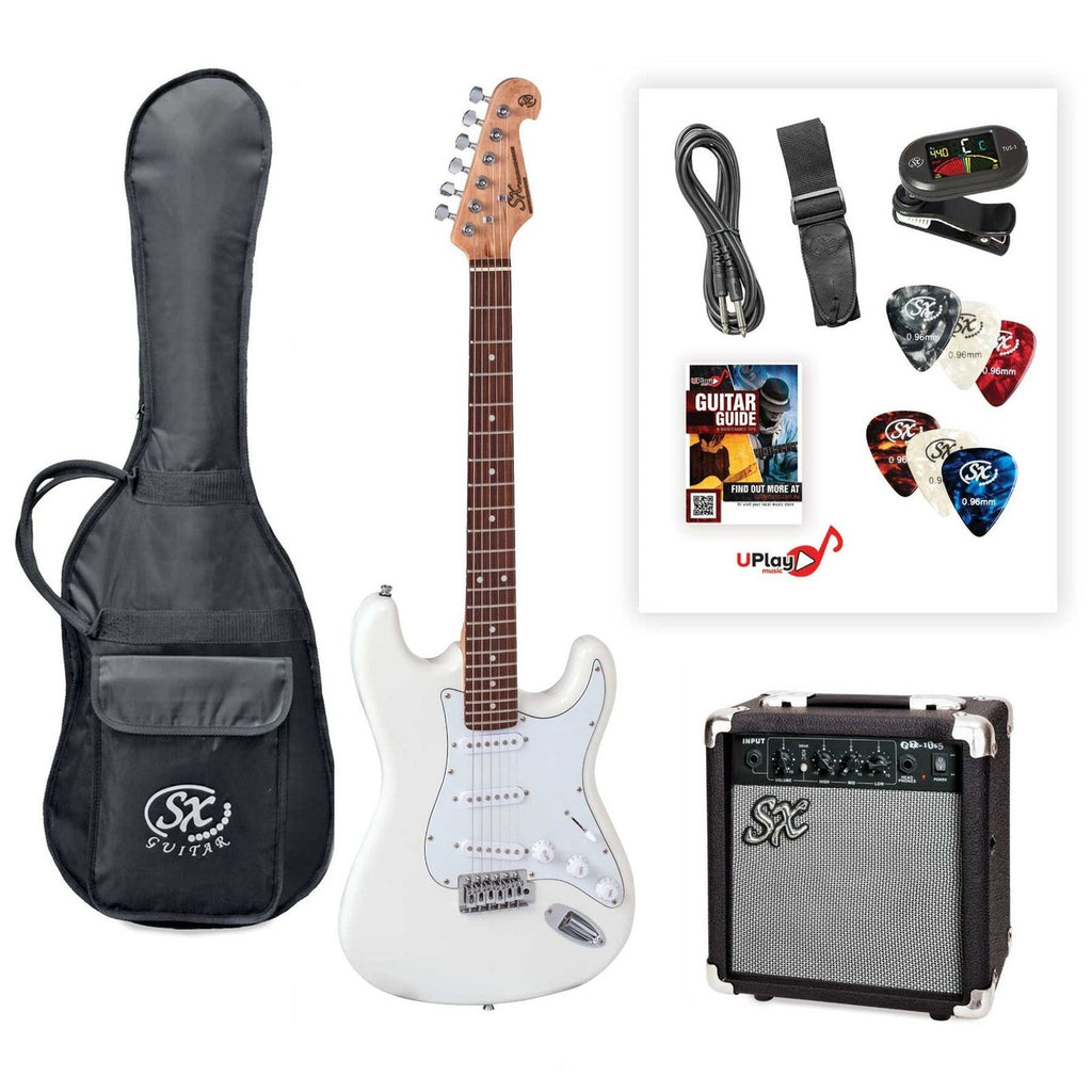 Pack Guitarra Electrica SX Tipo ST Blanco con Amplificador 10W SE1SKWT - vista 3